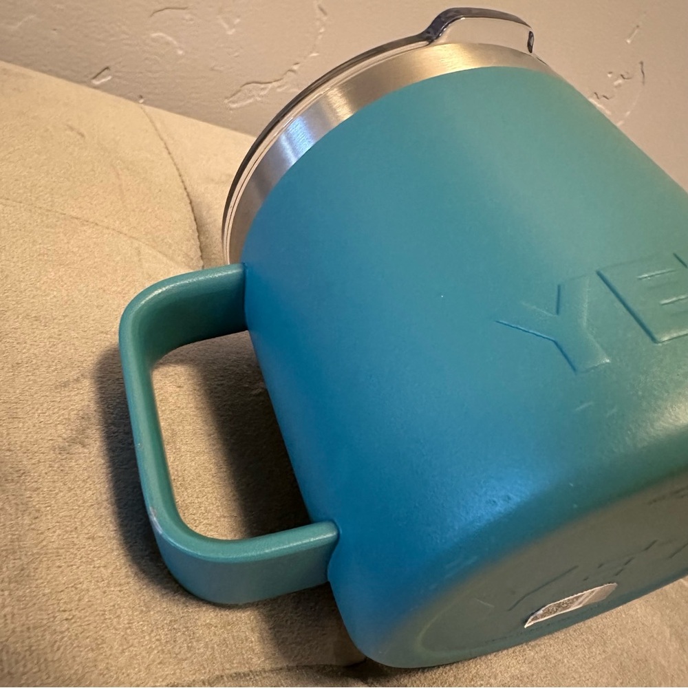 YETI Rambler 14oz Stackable Mug with Clear Lid -River Green - Picture 7 of 9